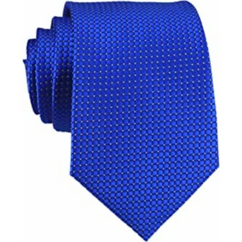 Men's Check Long Tie  - Royal Blue