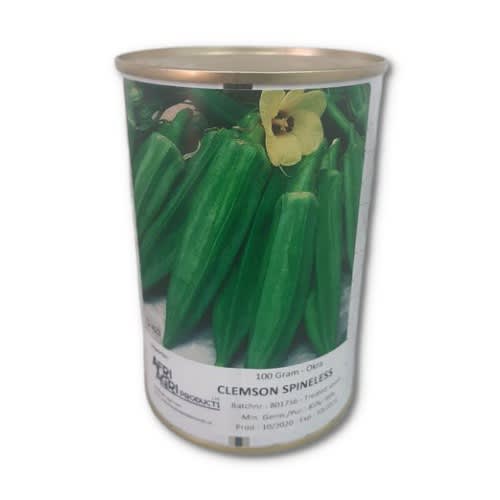 Clemson Spineless Okro Seeds - 100 Grams - 6 Tins