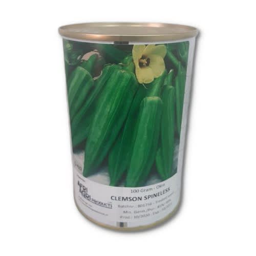 Clemson Spineless Okro Seeds - 100 Grams - 6 Tins
