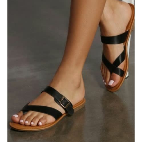 Ladies Flat Slippers - Black