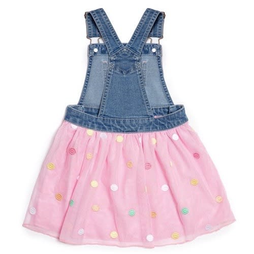 Toddler Girls Denim Jeans Stretch Tutu Overall Skirtall