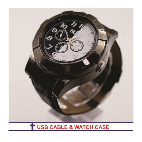 Military Wrist Watch With USB Cable + Rechargeable Cigarette Lighter