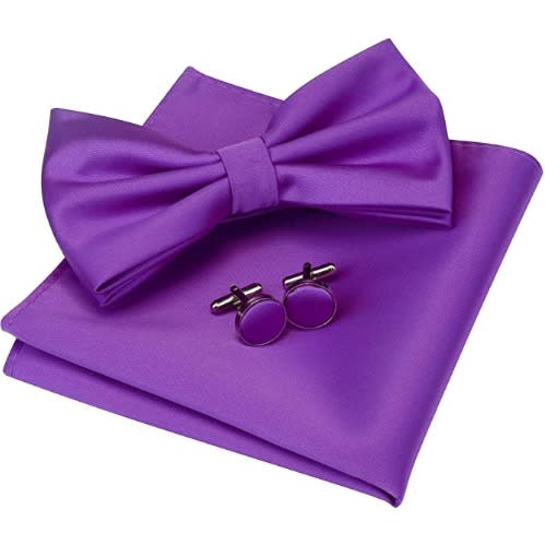 Plain Silky Bowtie  - Purple