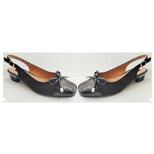 Patent Leather Tip Office Heel Sandal