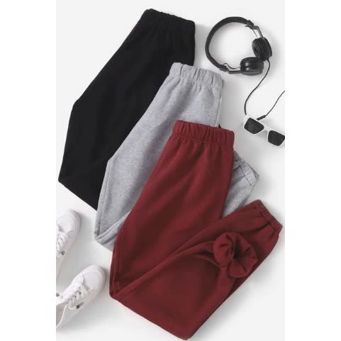 Black Grey And Burgundy Casual Joggers Pants - 3Pieces