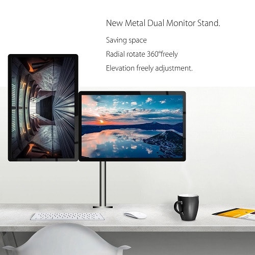 Adjustable Computer TV Dual Monitor Holder Arm Desk Mount Stand