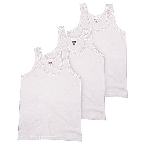 Vest For Girls - 3 In 1 Pack - White