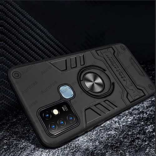 Auroras Cover Shockproof Rhinoceros Armor Case With Ring Magnetism Hold For Infinix Hot 10