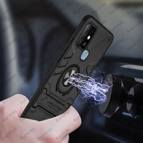 Auroras Cover Shockproof Rhinoceros Armor Case With Ring Magnetism Hold For Infinix Hot 10