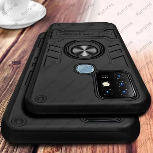 Auroras Cover Shockproof Rhinoceros Armor Case With Ring Magnetism Hold For Infinix Hot 10