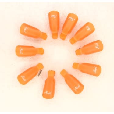 10pcs Nail Remover Soaker Reusable Plastic Keeper - Orange