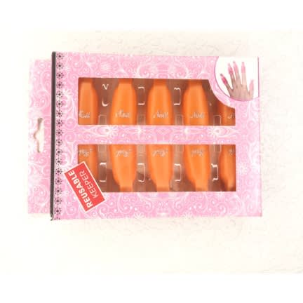 10pcs Nail Remover Soaker Reusable Plastic Keeper - Orange
