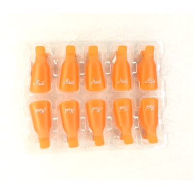 10pcs Nail Remover Soaker Reusable Plastic Keeper - Orange