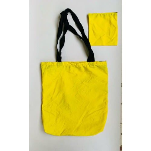 Tote Bag-Multicolor Shaped Design-Yellow