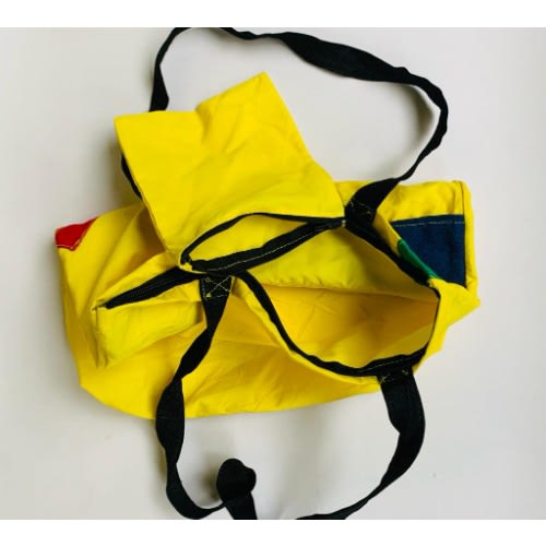 Tote Bag-Multicolor Shaped Design-Yellow