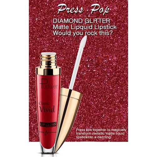 Pudaier Diamond Glitter Liquid Lipstick - 14 - 5ml