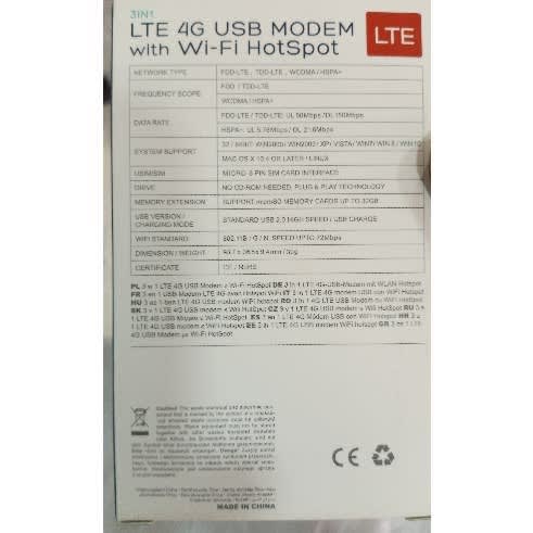 4G Portable Plug & Play Only Power Modem- 150Mbps