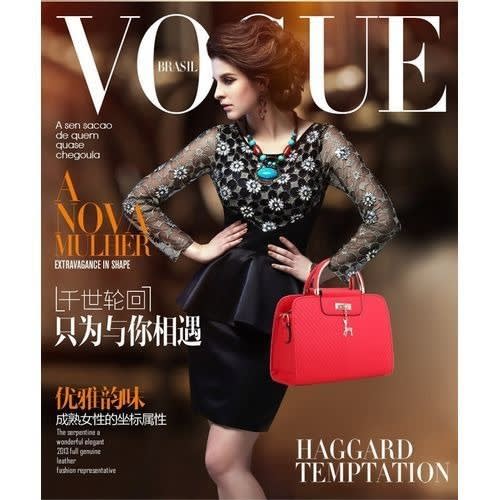 Ladies Leather Handbag - Red