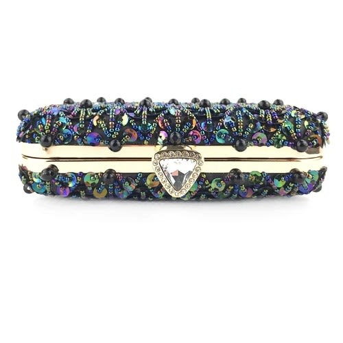 Sequin Studded Evening Clutch- Blue