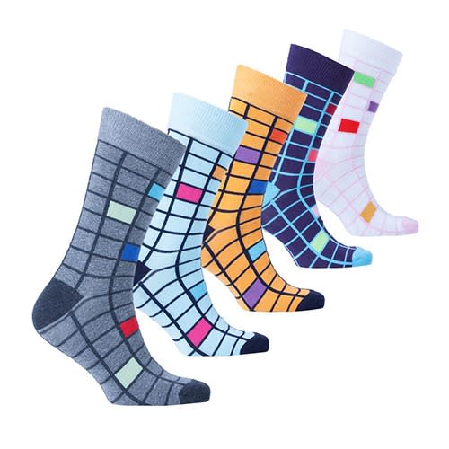Men’s Luxury Colorful Dress Socks - 5-pairs - Pack 34
