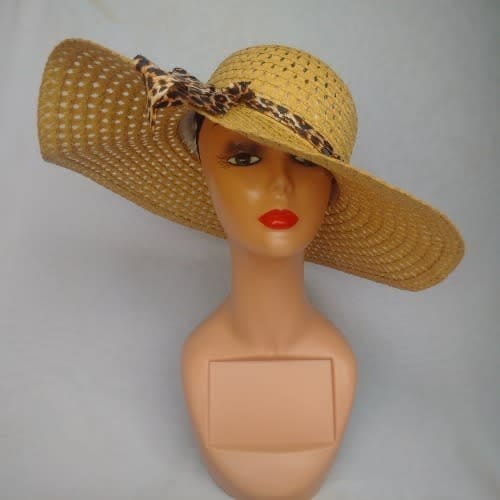 Ladies Net Beach Hat - Brown