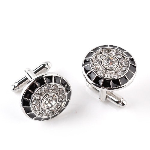 Shirt Cufflinks For Men - Black & Silver