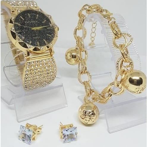 Ladies Wristwatch With Bracelet And Earrings
