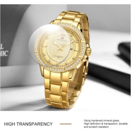 Stainless Sport Watch Gold Full Steel Quartz Luxury Wrist Watch