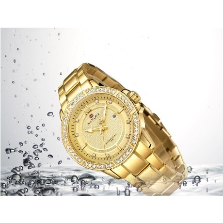 Stainless Sport Watch Gold Full Steel Quartz Luxury Wrist Watch