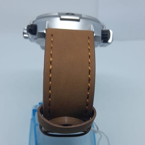 Time Leader Chronograph Leather Watch -  Brown