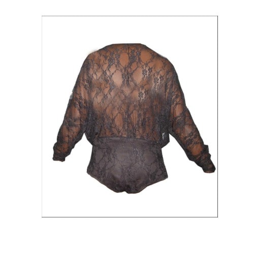 Emfed Wrap Front Lace Bodysuit - Black