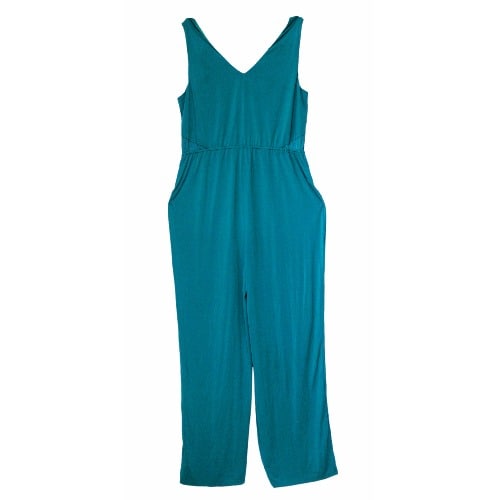 Women's Pleat Waist Jumpsuit - Green