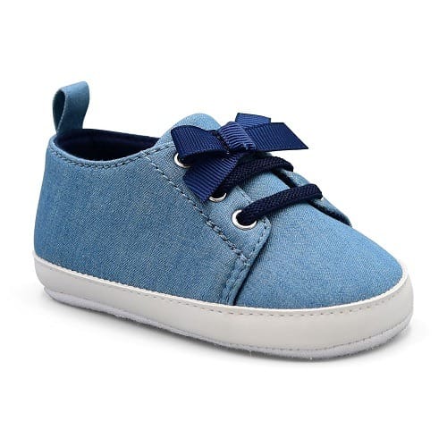 Child Of Mine Newborn Baby Girl Chambray Sneaker Shoe