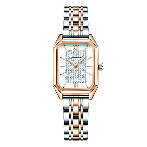 Women Two Tone Square Dial Watch