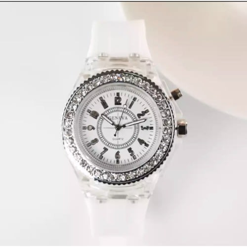 LED Light Watch For Teens And Women - White