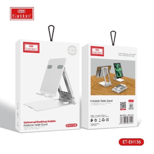 Earldom Foldable Desktop + Tablet & Phone Holder & Stand- E136 -Metal
