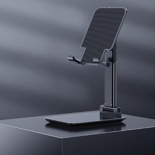Foldable Desktop Mobile Phone Holder Stand-black