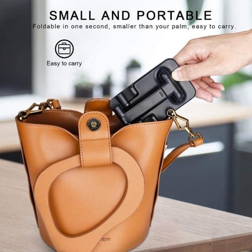 Foldable Desktop Mobile Phone Holder Stand-black