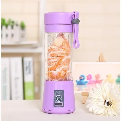 Rechargeable Blender Juicer With 6 Blades - 380ml - Purple
