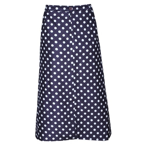 Dashing Ladies Corporate Polka Dot  Skirt  - Blue/white Lsk-7024