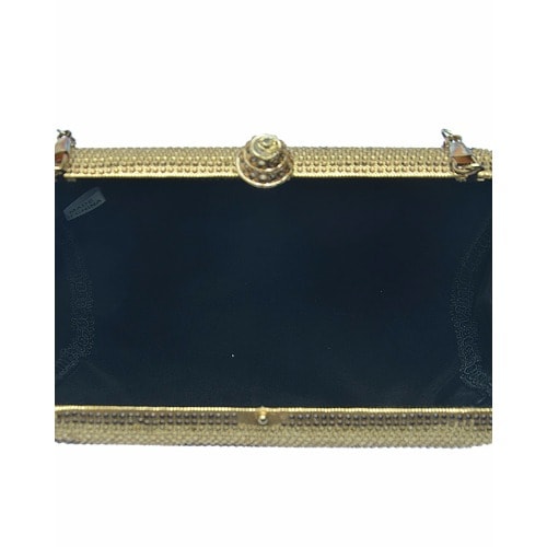 Fashion Only Flowery Designed Party Purse - Gold