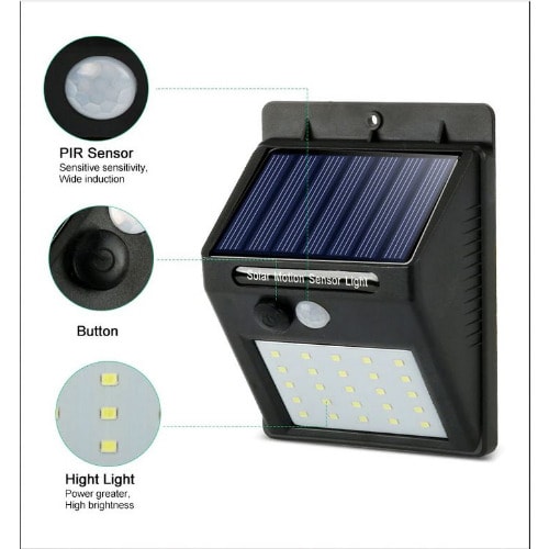 Wall LED Solar Powered Outdoor Light -2 In 1
