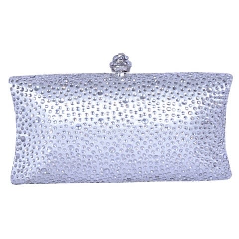 Silver Crystal Clutch