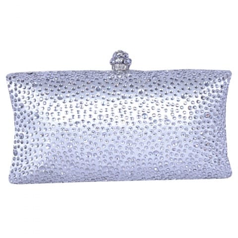 Silver Crystal Clutch
