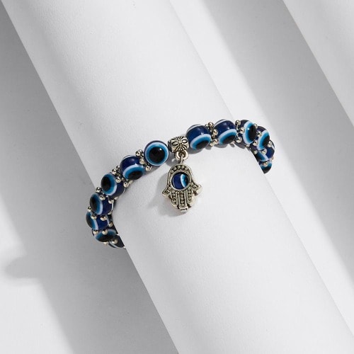 Blue Eye Beaded Bracelet