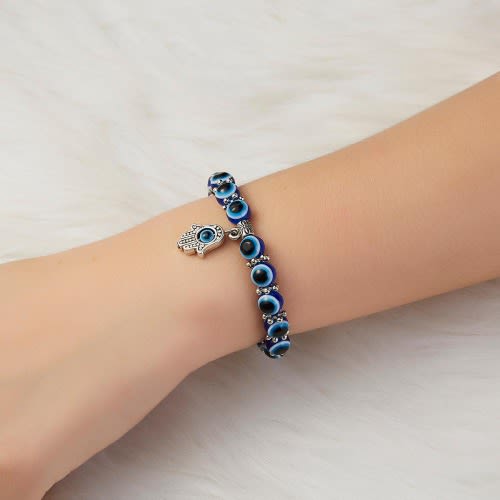 Blue Eye Beaded Bracelet
