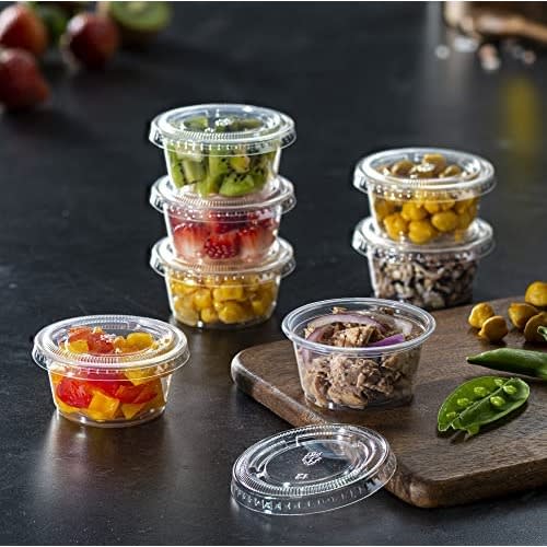 Disposable Sauce Cups With Lids - 2 Oz