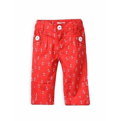 Anchor Print Pants - Red