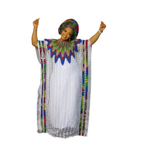 Women's Dry Lace Boubou - White