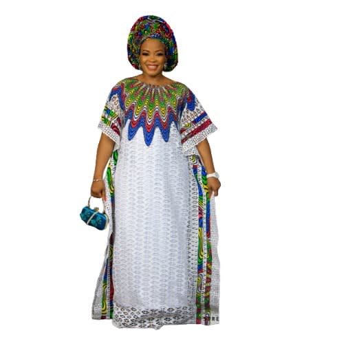 Women's Dry Lace Boubou - White